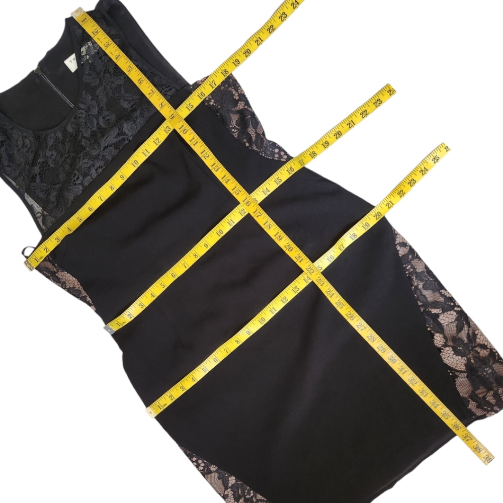 TRINA TURK Black Sleeveless Lace Trim Cocktail Dress - Size 10 - Picture 8 of 10